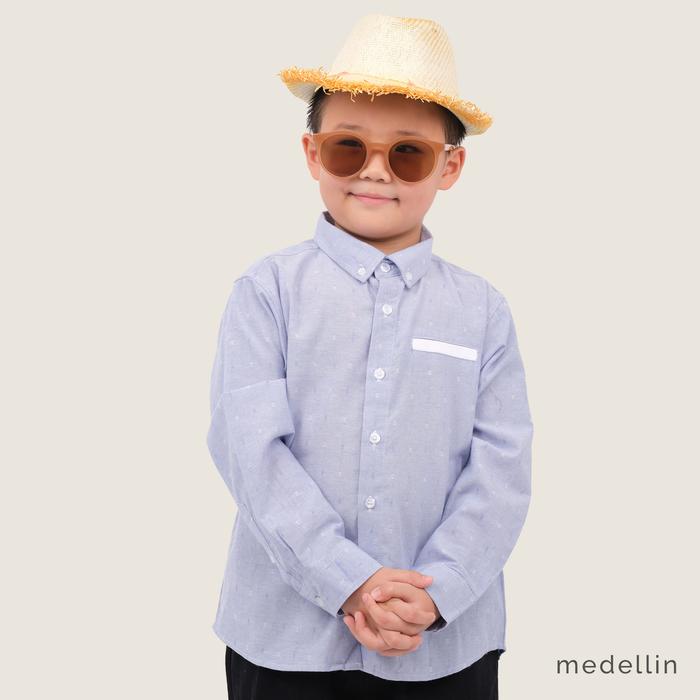 Gambar MEDELLIN Kemeja Anak Lengan Panjang Premium 2015 BIRU - Biru, S dari Medellin Store undefined Tokopedia