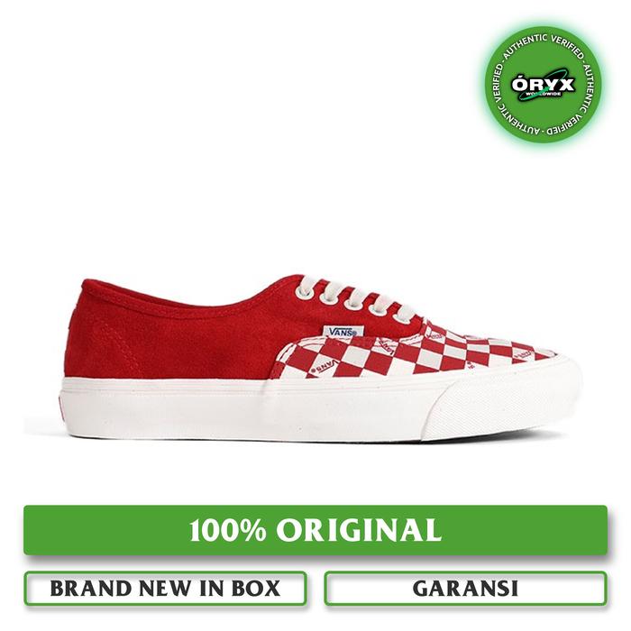 suede vans authentic red