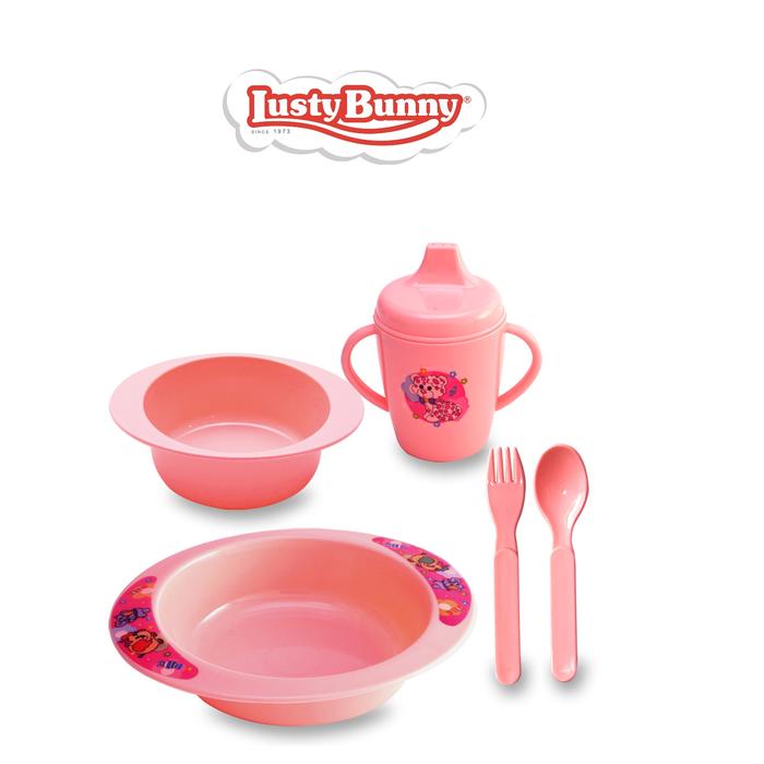 Gambar LustyBunny Feeding Set LB 1344 - Merah Muda dari Lustybunny Baby undefined Tokopedia