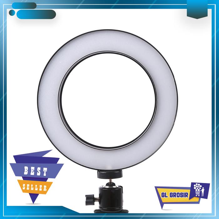 Lampu Halo Ring Light LED Kamera 8W Inch with Mini Tripod-RL-19 6inch