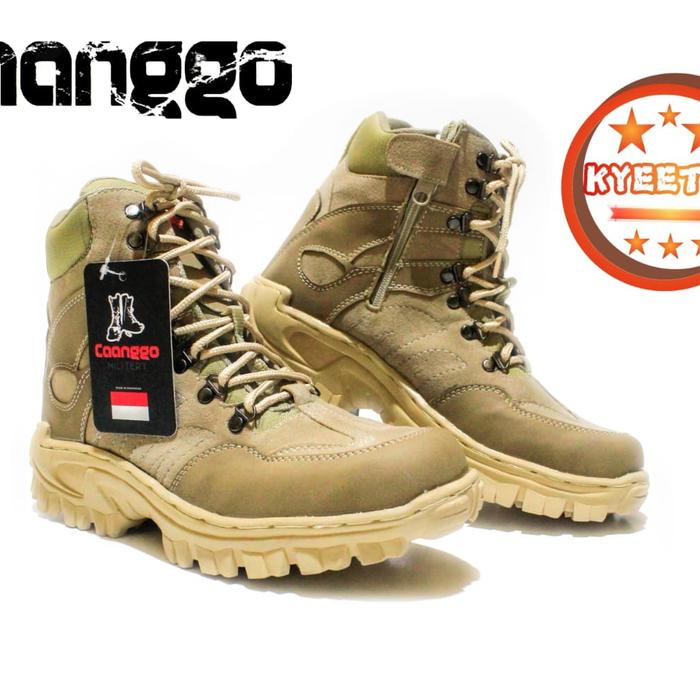 Gambar SEPATU GUNUNG/HIKING OUTDOR TINGGI 6 INC CAANGGO MILITERY - creem, 39 dari Allostore_NEW undefined Tokopedia