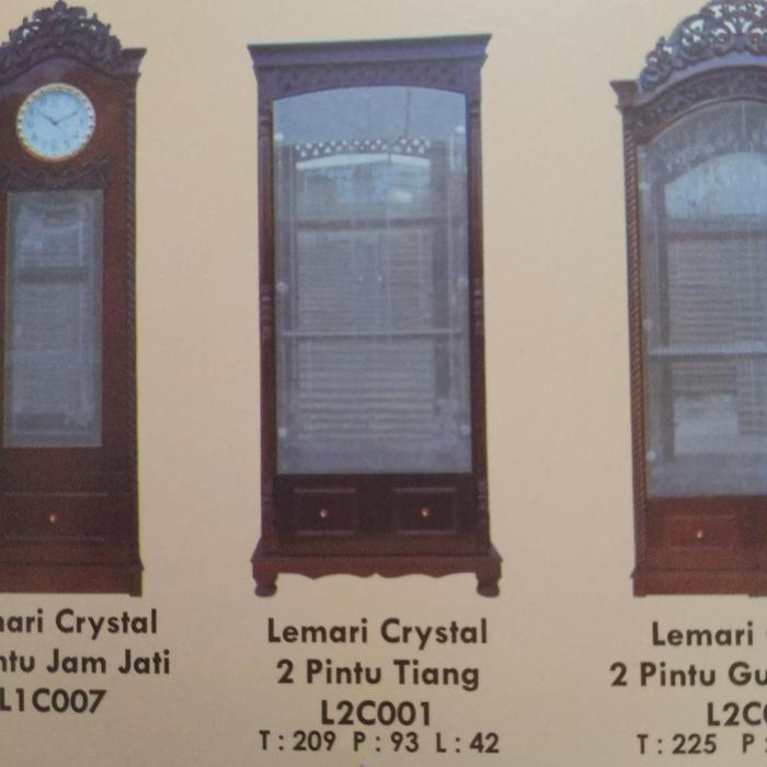 Gambar Lemari kristal 2 pintu tiang warna jati dari mandiri88 siantar undefined Tokopedia