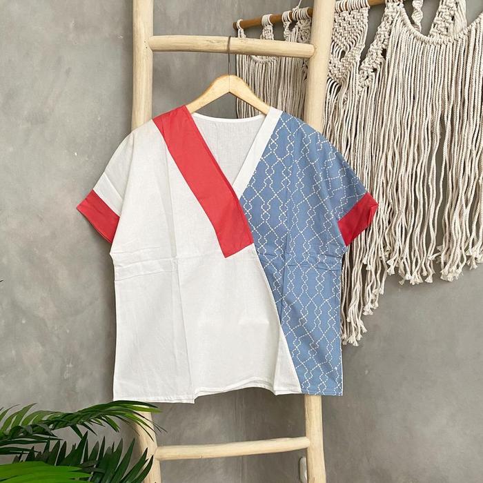 Gambar Batik sonia - putih biru dari LAUSBOUTIQUE undefined Tokopedia