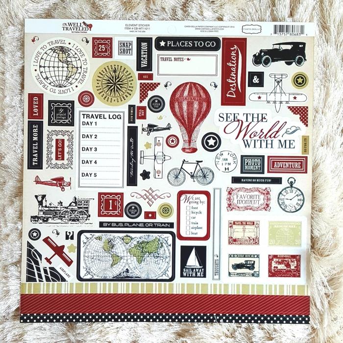 Gambar Scrapbook - 12x12 Alphabets & Elements Stickers Collection 1 - Well Traveled dari Papel Del Arte undefined Tokopedia