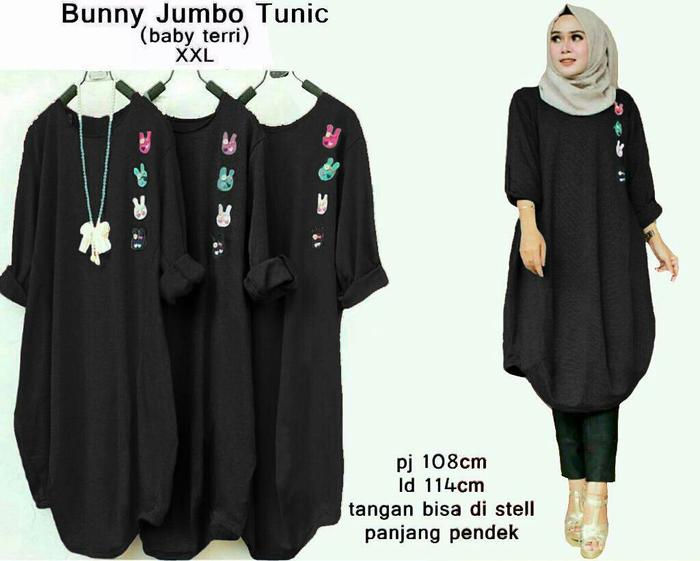 Gambar DEVI 53384-59278 BUNNY JUMBO TUNIC Fashion Baju Wanita Model Terbaru - Hitam, XL dari DEVI.FASHION undefined Tokopedia