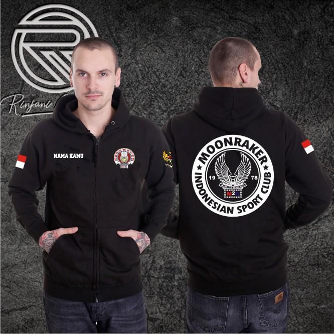 Gambar JAKET MOONRAKER INDONESIA SWEATER MOONRAKER BISA PAKE NAMA SENDIRI - Hitam, XL dari Rinjani customs undefined Tokopedia