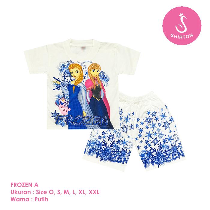 Gambar Baju Setelan Anak Perempuan Frozen Model A Shirton - FROZEN A, Size O dari shirton undefined Tokopedia