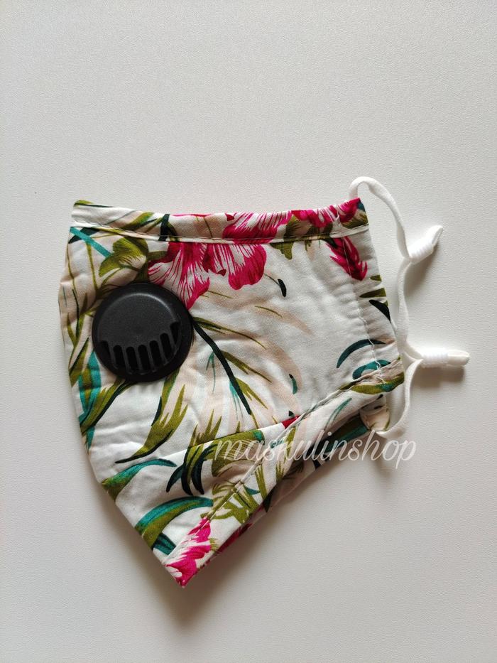 Gambar MASKER MULUT FILTER DEWASA COTTON MOTIF TROPICAL - Putih dari MSKshop Official undefined Tokopedia
