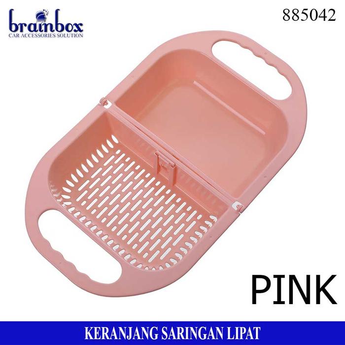 Gambar Keranjang Saringan Lipat Buah Sayur Baskom Saringan Wadah Cuci Buah - Pink dari Brainbox Car and Home Kota Batam Tokopedia