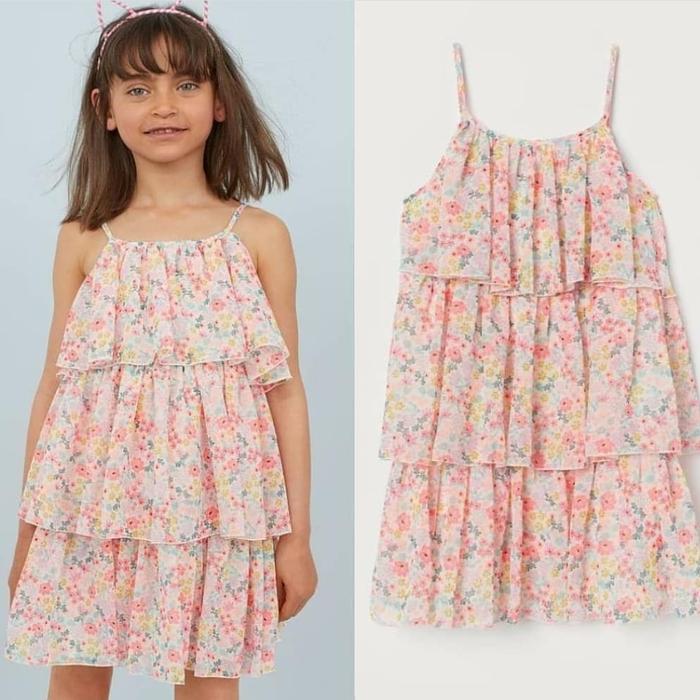 Jual dress h\u0026m flower rempel - 5-6y 