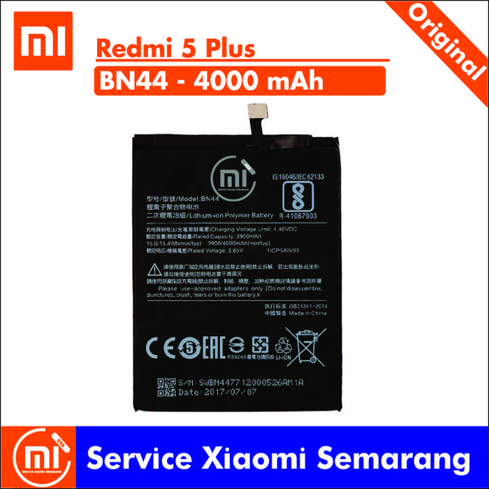 Gambar BATERAI REDMI 5 PLUS BN44 Original 100% dari Default Store-335 undefined Tokopedia