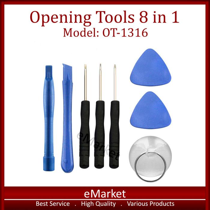 Gambar Opening Tools 8 in 1 OT-1316 Smartphone / Obeng Pembuka Handphone dari emarket id undefined Tokopedia