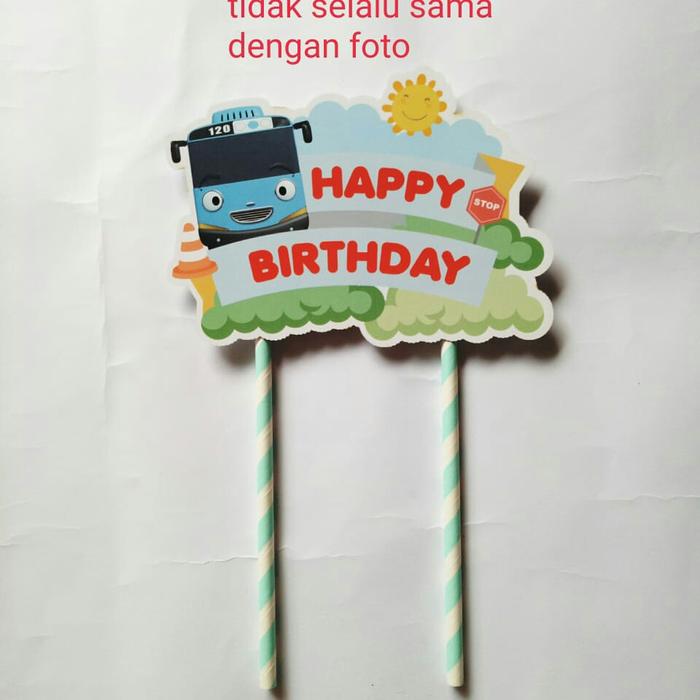 Gambar Topper cake hiasan kue ulang tahun karakter tayo the little bus dari recht shop undefined Tokopedia
