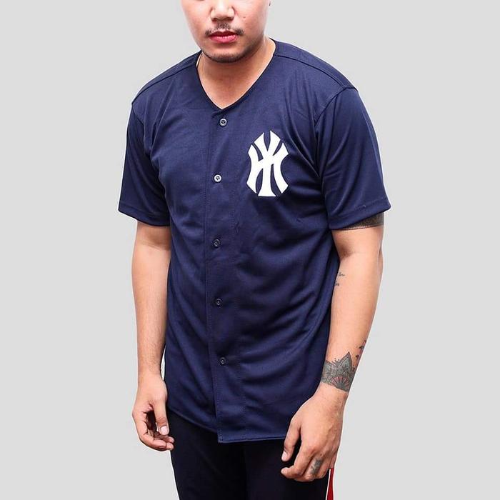 Gambar jersey basrball/ fashion kaos baseball - navy blue, M dari BackpackBandung undefined Tokopedia