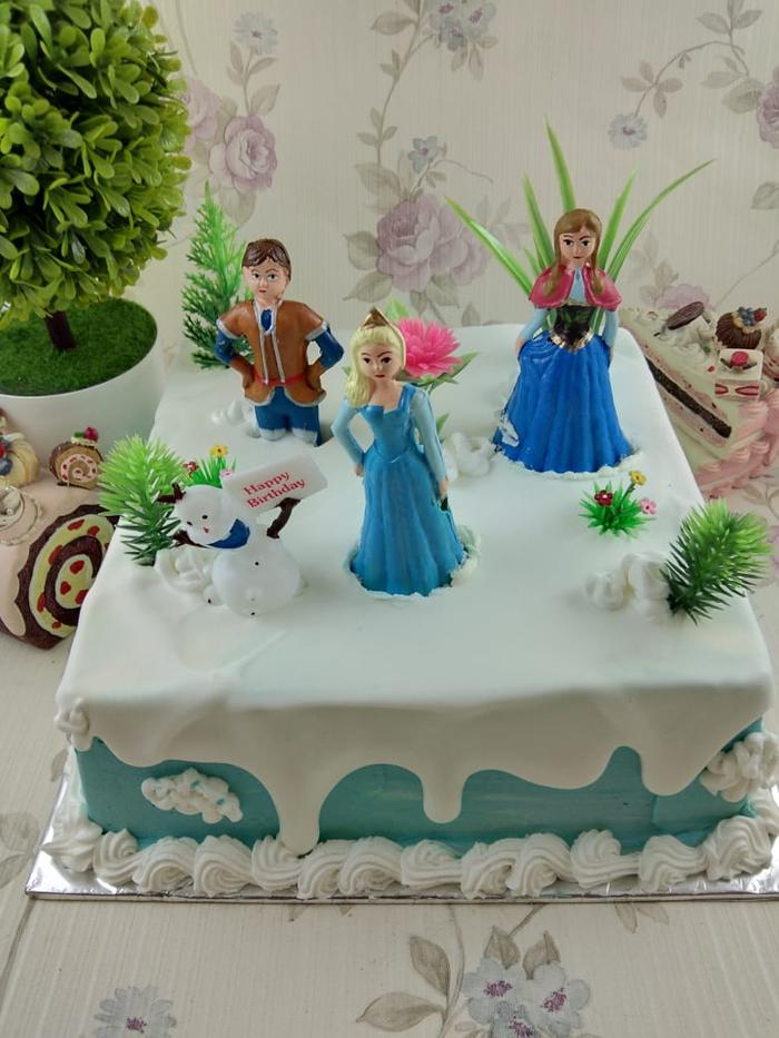 Gambar Kue Ulang Tahun / Kue Tart Mainan FROZEN - Merah Muda dari TOKO KUE BU DANIS undefined 3 Tokopedia
