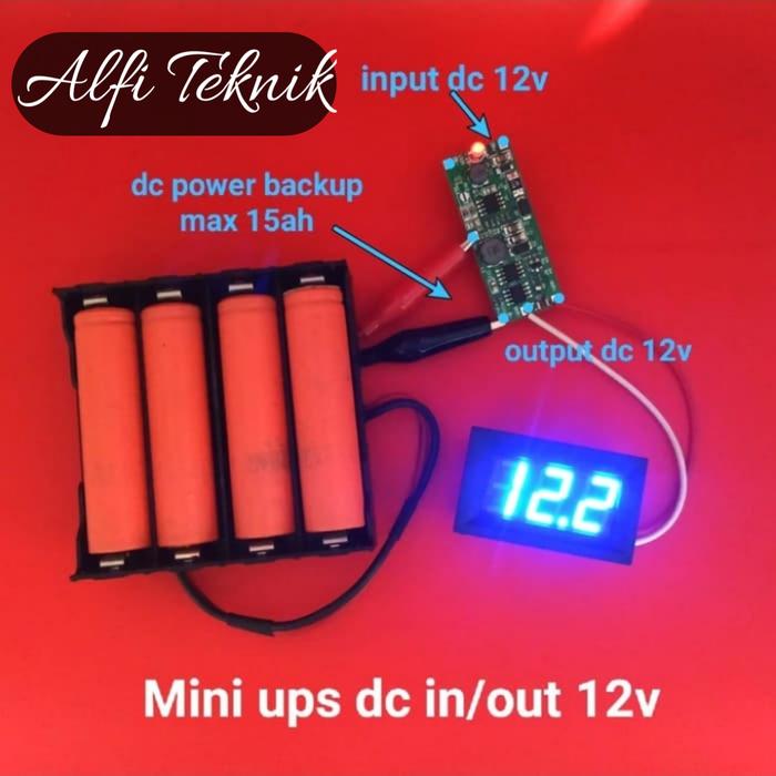 Gambar Modul UPS DC power backup auto charge 18650 5v 9v 12v - 12 Volt dari alfi media teknologi undefined Tokopedia