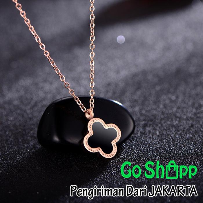 Gambar Kalung Wanita Liontin Clover Leaf - Kalung Fashion Korea Import - K04 - GOLD dari GO SHOPP undefined Tokopedia