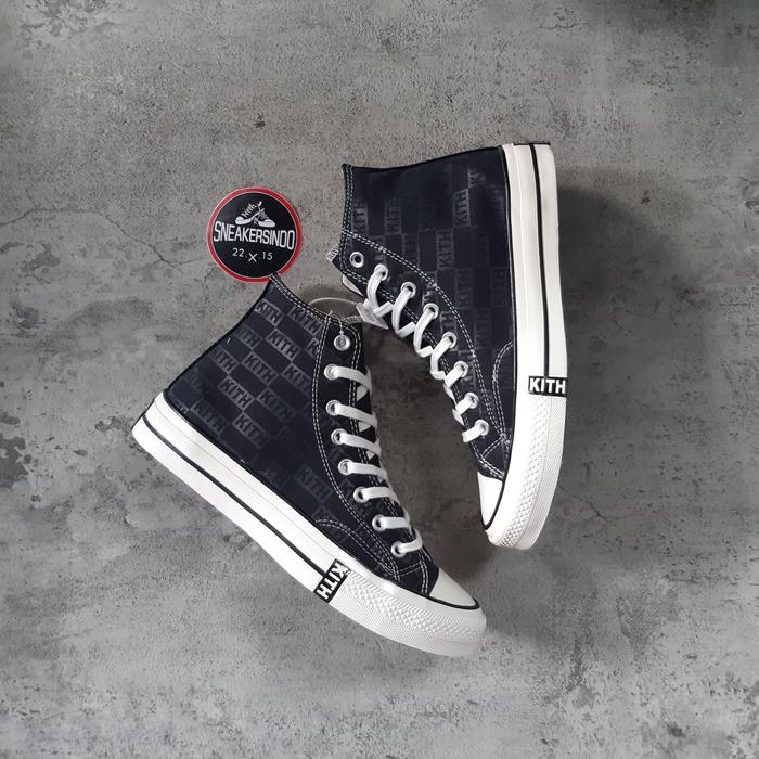 Jual Sepatu Converse All star 70s Hi x KITH Black Natural - Hitam 
