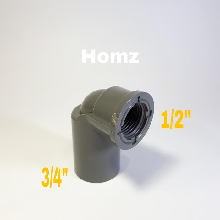 Gambar Knee Drat Dalam 1/2" x 3/4" inch in Rucika/Knie L Drat/Elbow Pvc Ulir dari Homz undefined Tokopedia
