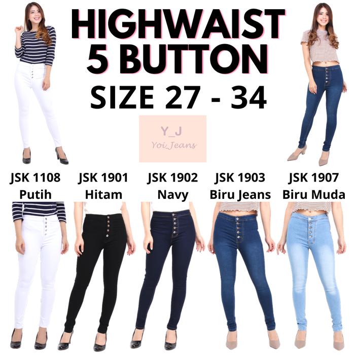 Jual Celana Jeans Panjang High Waist 5 