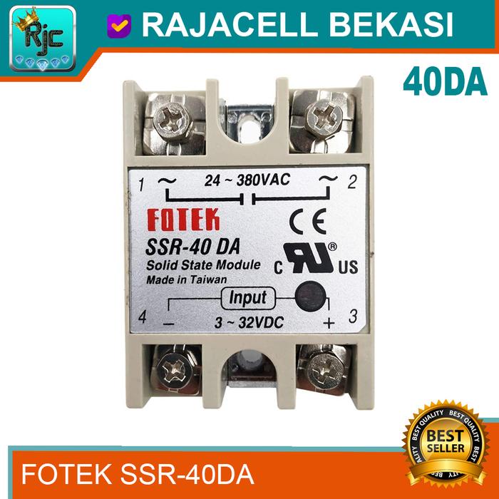 Gambar SSR Solid State relay 40A Fotek SSR-40DA 40 Ampere 24-380V 220V AC dari Rajacell Bekasi undefined Tokopedia
