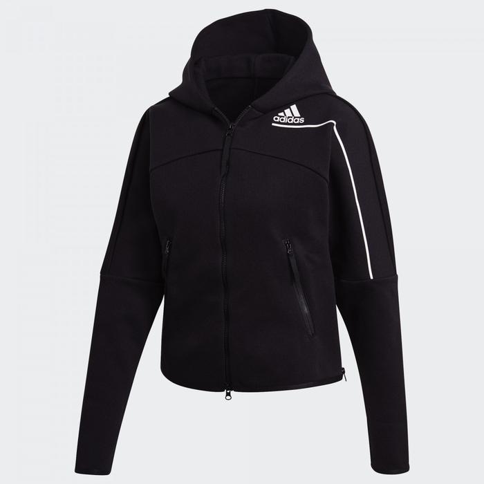 ADIDAS Z.N.E. HOODIE BLACK WHITE JACKET 
