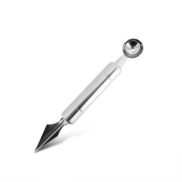Gambar Fruit Baller Carving Scoop Sendok Ukir Buah 2 in 1 Stainless Steel - Bulat dan ukir dari SeekNDeal undefined Tokopedia