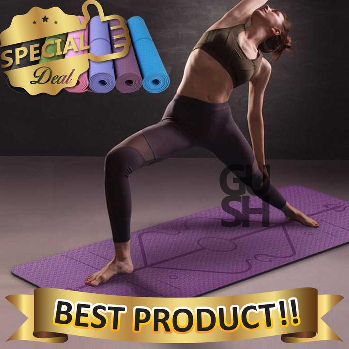 Gambar Matras Olahraga Pilates Yoga Anti Slip Bahan TPE 183 x 61 CM - Ungu dari GUSh online store undefined Tokopedia