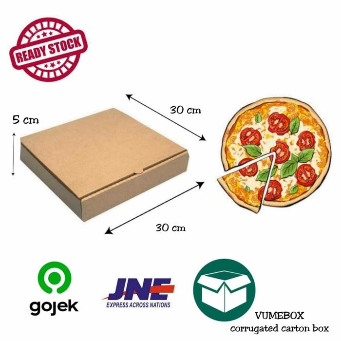 Gambar Box Pizza | Kue | Baju | Pakaian | Kardus 30 x 30 x 5 dari VumeBox undefined Tokopedia