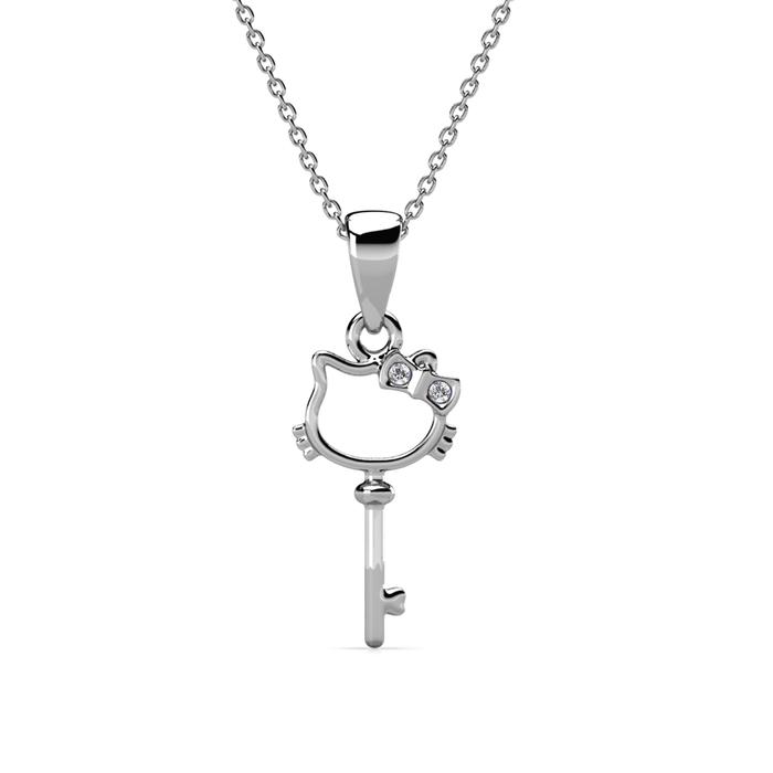 Gambar Kitten Key Pendant - Kalung Crystal by Her Jewellery - White Gold dari Her Jewellery Kota Administrasi Jakarta Pusat Tokopedia