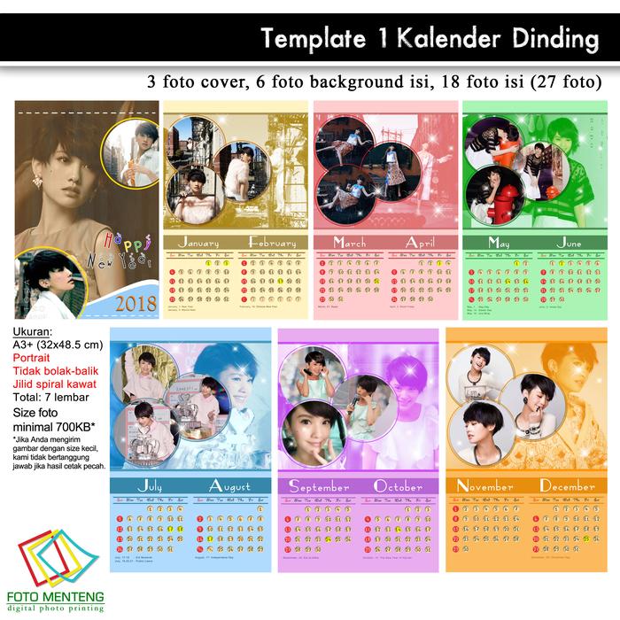 Gambar [PO] Kalender Dinding 2021 Custom A3 Plus Art Carton 230 gram 7 Lembar - Template 1 dari Foto Menteng undefined Tokopedia