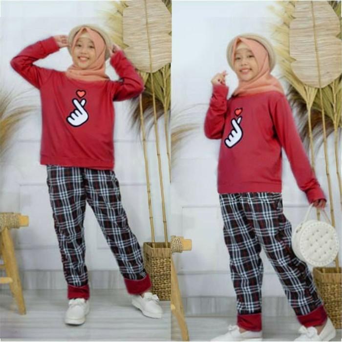 Gambar setelan anak perempuan remaja import lengan panjang umur 6-9 tahun - Merah, 6-9 tahun dari Mia_official99 undefined Tokopedia