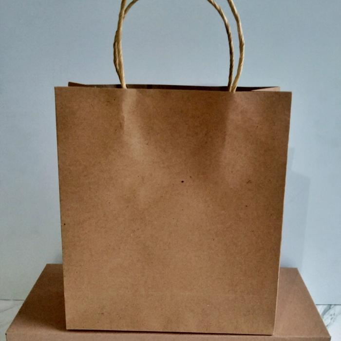 Gambar Paper Bag Polos / Shopping Bag / Goodie Bag 24 x 21 + 8 cm - Cokelat dari Inilo Plastik undefined Tokopedia