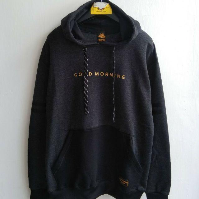 Gambar SWEATER HOODIE DISTRO goodmorning /Sweater pria/Sweater wanita - XL dari MOROWALI JUAL BELI undefined Tokopedia