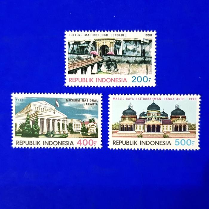 Gambar Prangko/Perangko INDONESIA. Seri PARIWISATA 1990. Set lengkap dari prangkopedia undefined Tokopedia