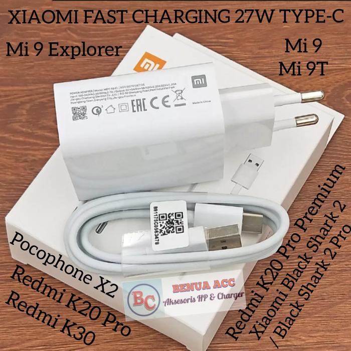 Charger Xiaomi Fast Charging 27W TYPE-C Mi Mi 9T Pro Mi Explorer di  Benua Acc Tokopedia - Main Image
