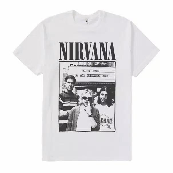 Jual KAOS NIRVANA KURT COBAIN WHITE 