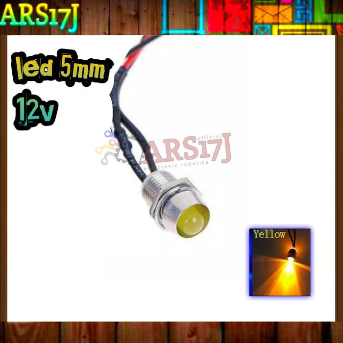 Gambar led indikator 5mm 12v - Kuning, 5mm 12v dari ARS17J-R undefined Tokopedia