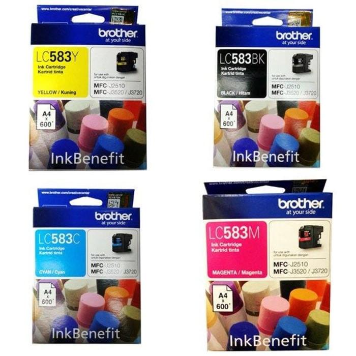 Jual Tinta Brother Inkjet Original LC-583 BK,C,Y -For 3520&3720 ...