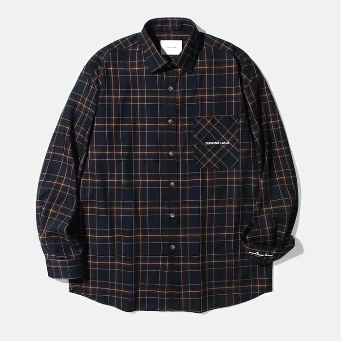 Gambar Original Diamond Layla Shirt (BTS Jungkook) - Navy dari Bluemming undefined Tokopedia