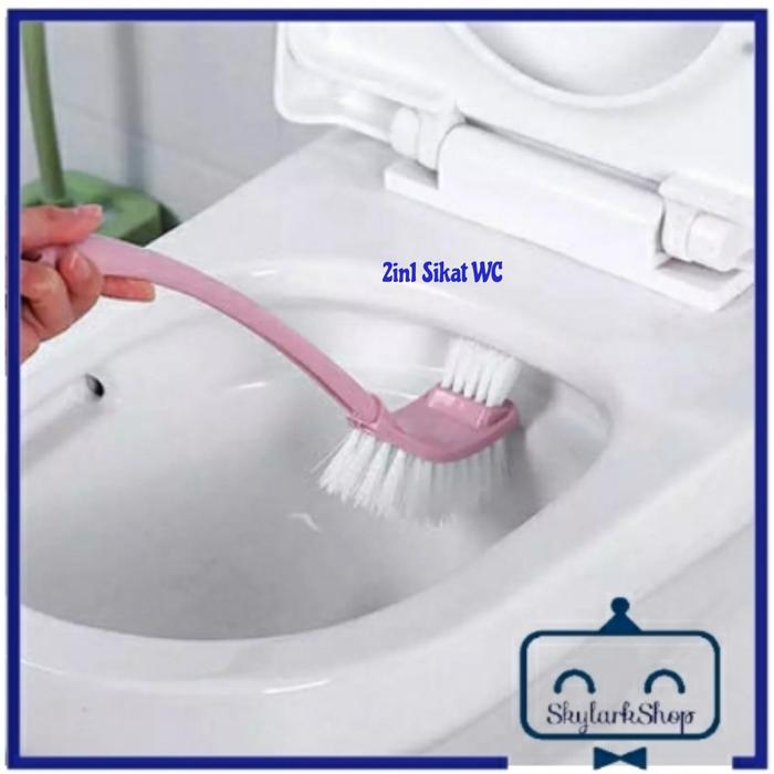 Gambar 2in1 Sikat WC Serbaguna Brush Toilet Tongkat Pembersih Kamar Mandi Mul dari Skylarkshop undefined Tokopedia
