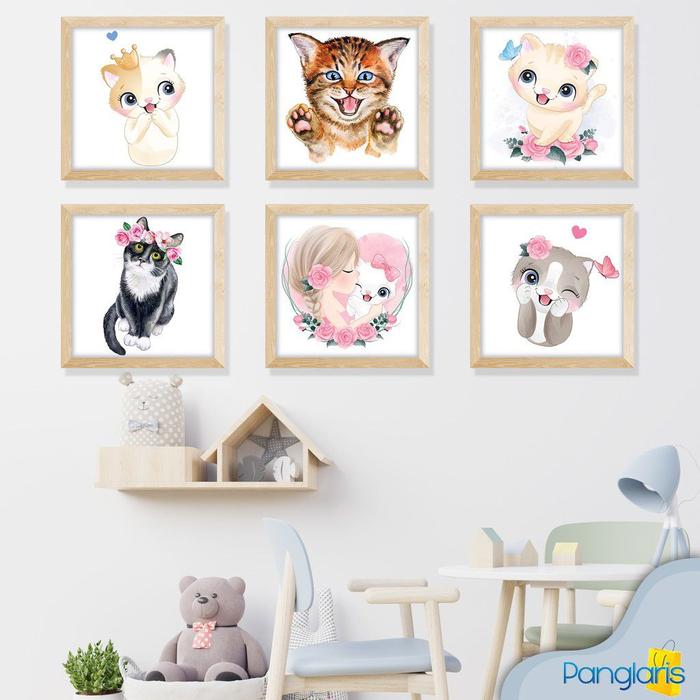 Gambar Hiasan Dinding Kayu Gambar Kucing Lucu Pajangan Di Kamar Tidur - G1 - Motif-Random dari Panglaris undefined Tokopedia