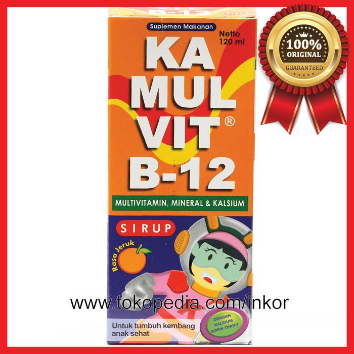 Gambar KAMULVIT B12 MULTIVITAMIN MINERAL CALCIUM SYRUP ORANGE FLAVOR 120ML dari Inko. undefined Tokopedia