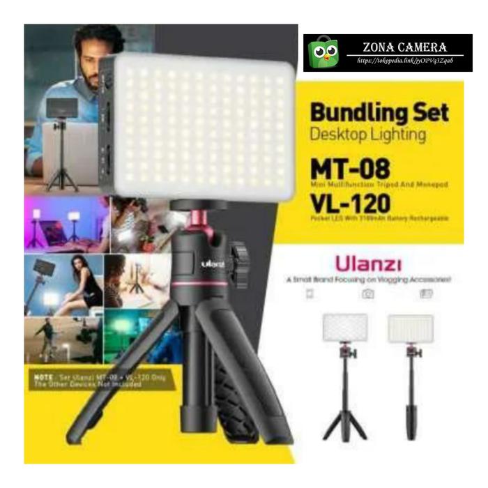 Jual Ulanzi Vijim VL-120 Tripod Mini MT80 LED Video Light Vlog