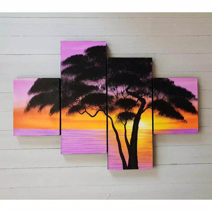 Gambar LUKISAN TANGAN PEMANDANGAN ALAM HIASAN DINDING MINIMALIS DEKORATIF - rthbb dari Devata Store Official undefined Tokopedia