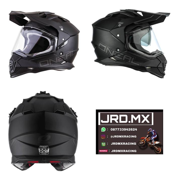 Gambar HELM CROSS ONEAL SIERRA 2 FLAT BLACK dari JRDMXRACING undefined Tokopedia