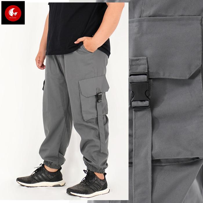 Gambar Okechuku ARTHUR BIG Celana Cargo Panjang Celana Cargo Pria BIG SIZE - Abu-abu dari Okechuku undefined Tokopedia