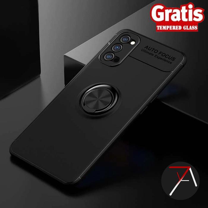 Gambar Oppo Reno 4 Reno4 Invisible I Ring iRing Soft Case TPU Tempered Glass - Merah dari 17 Agustus Case undefined Tokopedia