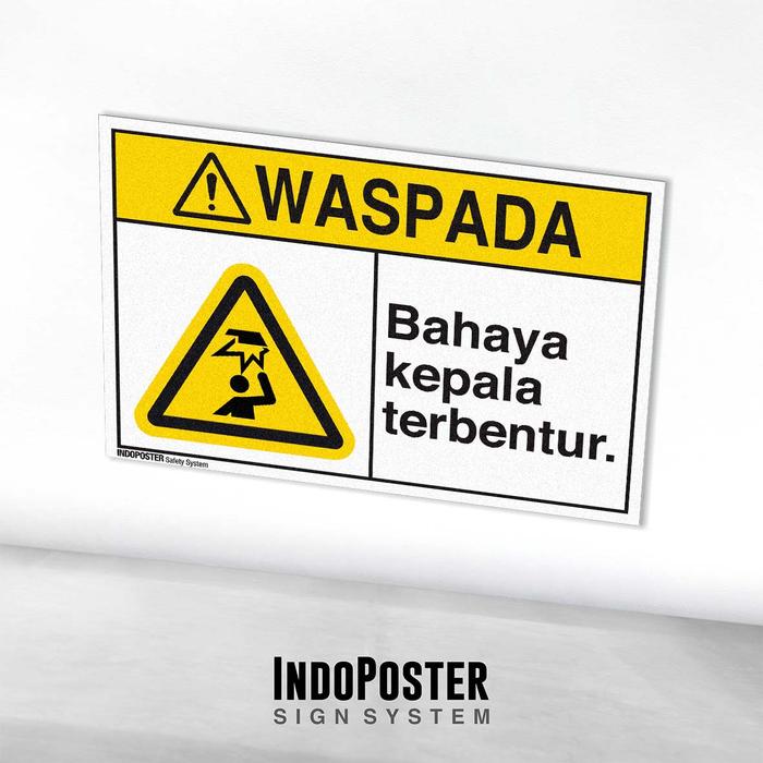 Gambar Stiker Label Safety Sign Rambu K3 ANSI Bahaya Kepala Terbentur - S dari INDOPOSTER undefined Tokopedia