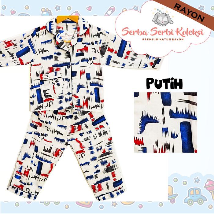 Gambar PIYAMA ANAK LENGAN PANJANG / BAJU TIDUR ANAK KATUN PREMIUM - PP45 - Putih Bersih, XXL dari SerbaSerbiKoleksi_NEW undefined Tokopedia